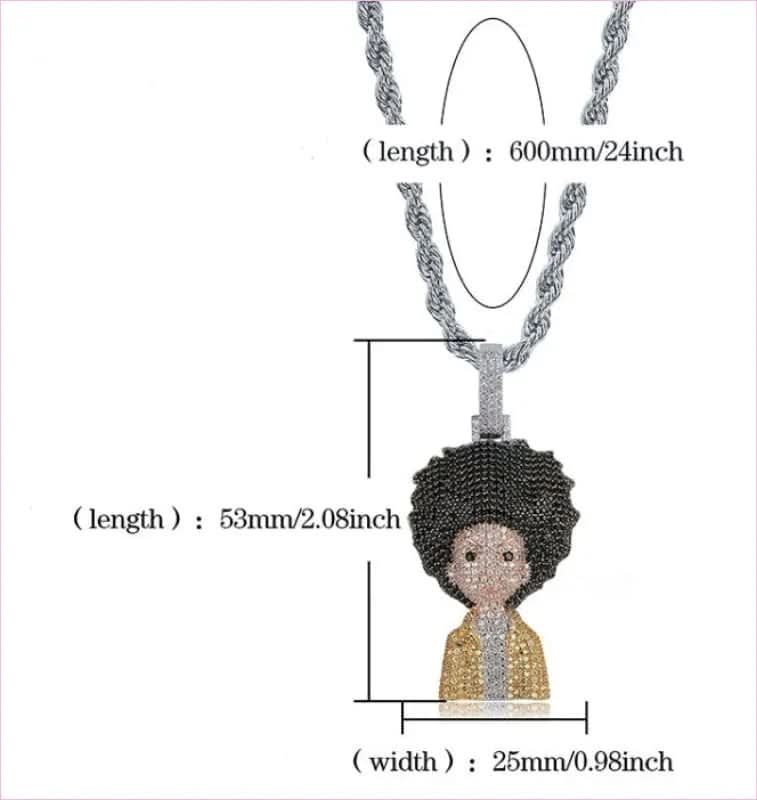 Iced Out Gangster Rapper Style Necklace with AAA Zircon and 18k Gold Finish