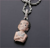Iced Out Gangster Rapper Style Necklace with AAA Zircon and 18k Gold Finish