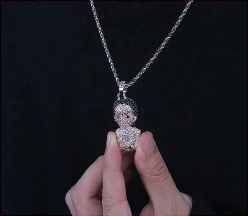 Iced Out Gangster Rapper Style Necklace with AAA Zircon and 18k Gold Finish