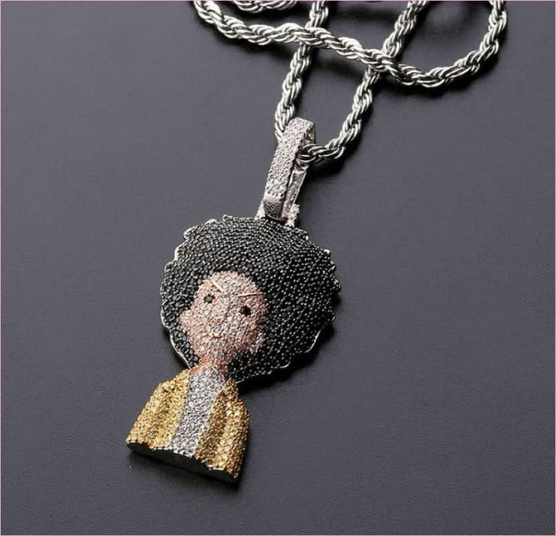 Iced Out Gangster Rapper Style Necklace with AAA Zircon and 18k Gold Finish