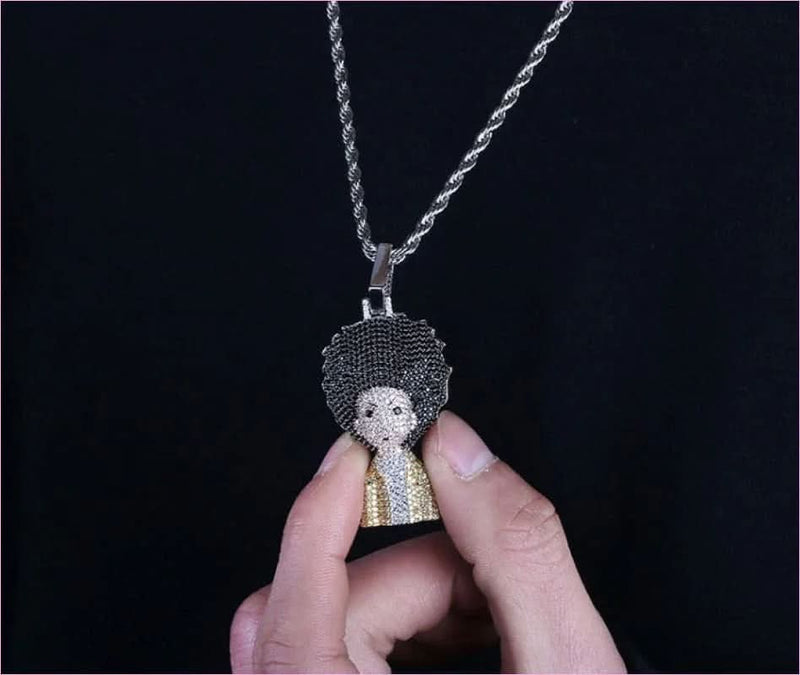Iced Out Gangster Rapper Style Necklace with AAA Zircon and 18k Gold Finish