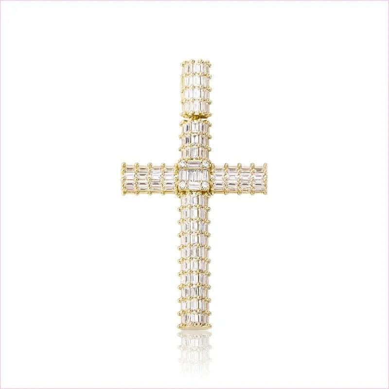 Iced out Stylish Cross Pendant Necklace for Hip-hop Vibe