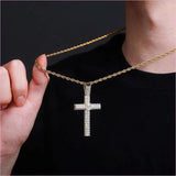 Iced out Stylish Cross Pendant Necklace for Hip-hop Vibe
