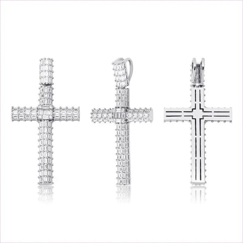 Iced out Stylish Cross Pendant Necklace for Hip-hop Vibe