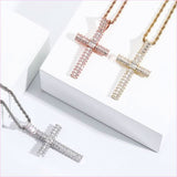 Iced out Stylish Cross Pendant Necklace for Hip-hop Vibe