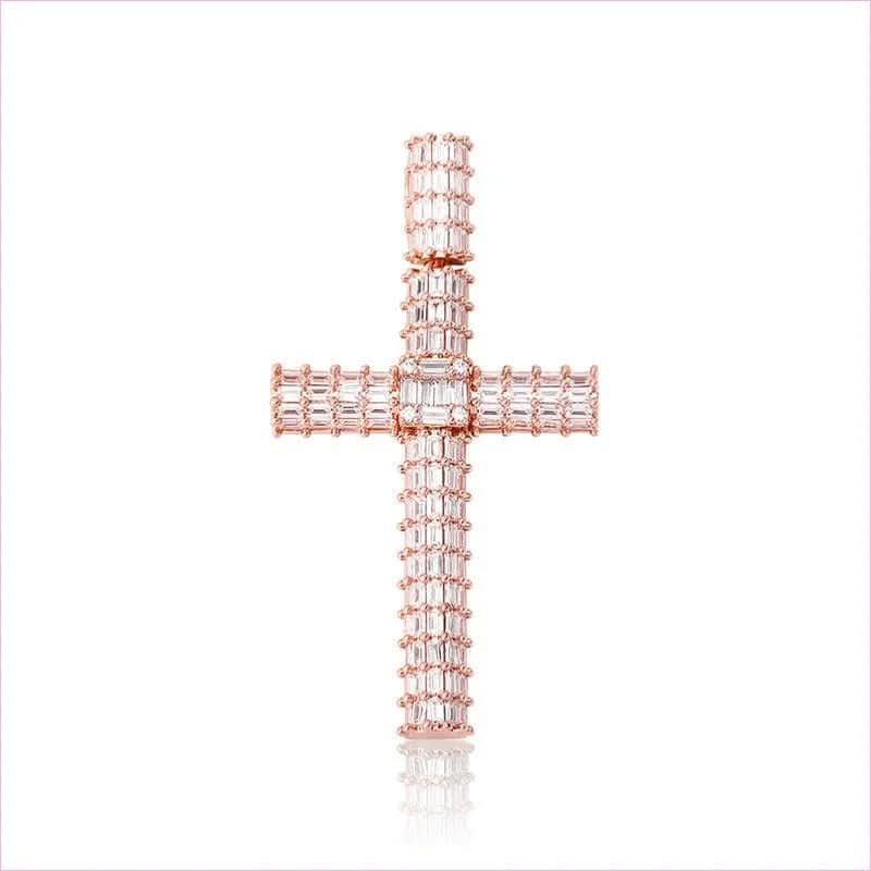 Iced out Stylish Cross Pendant Necklace for Hip-hop Vibe