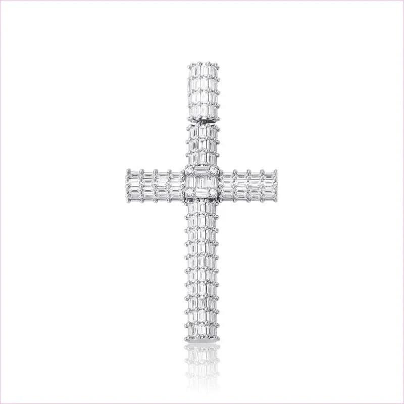 Iced out Stylish Cross Pendant Necklace for Hip-hop Vibe