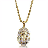 Iced out zircon egyptian pharaoh necklace.