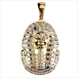 Iced out zircon egyptian pharaoh necklace.