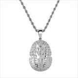 Iced out zircon egyptian pharaoh necklace.