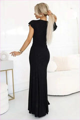 Irina Shimmering Brocade Long Dress Fashion Style