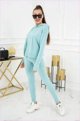 Kim Peral Buttons Unique Fashion Legging Set
