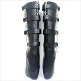 Knee Length Ballet Frontless Unisex Multi Padlock Platform Unique Boots