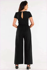 Knit Jumpsuit Heart Neck Polish Style