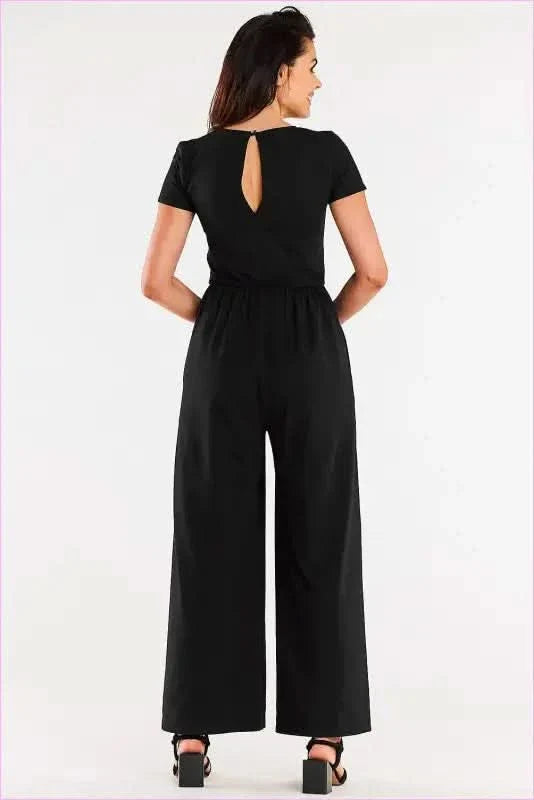 Knit Jumpsuit Heart Neck Polish Style