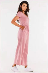 Knit Jumpsuit Heart Neck Polish Style