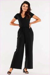 Knit Jumpsuit Heart Neck Polish Style