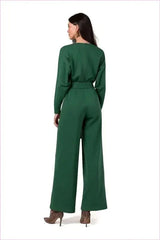 Knit Jumpsuit with Belt Fashion Style