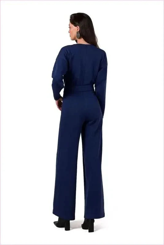 Knit Jumpsuit with Belt Fashion Style
