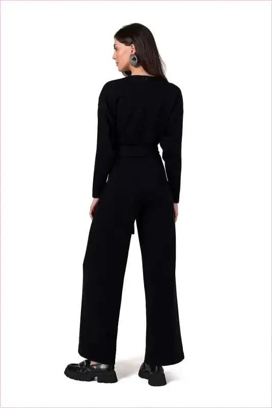 Knit Jumpsuit with Belt Fashion Style