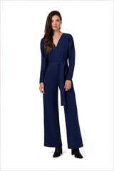 Knit Jumpsuit with Belt Fashion Style
