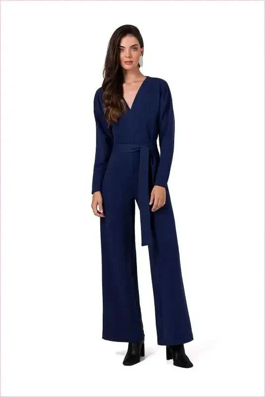 Knit Jumpsuit with Belt Fashion Style