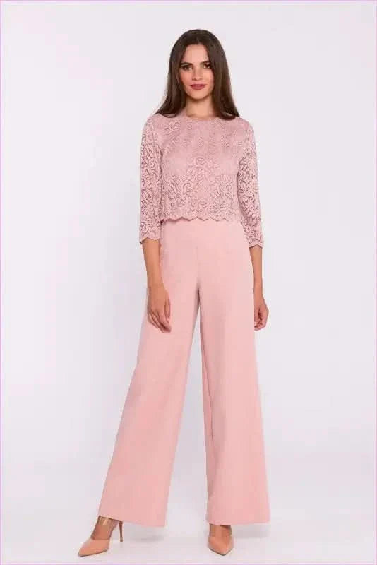 Lace Top Jumpsuit Unique Fashion Style