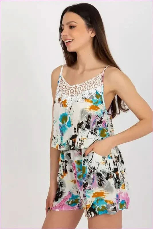 Lace Trim Jumpsuit Summer Style Unique Fashion