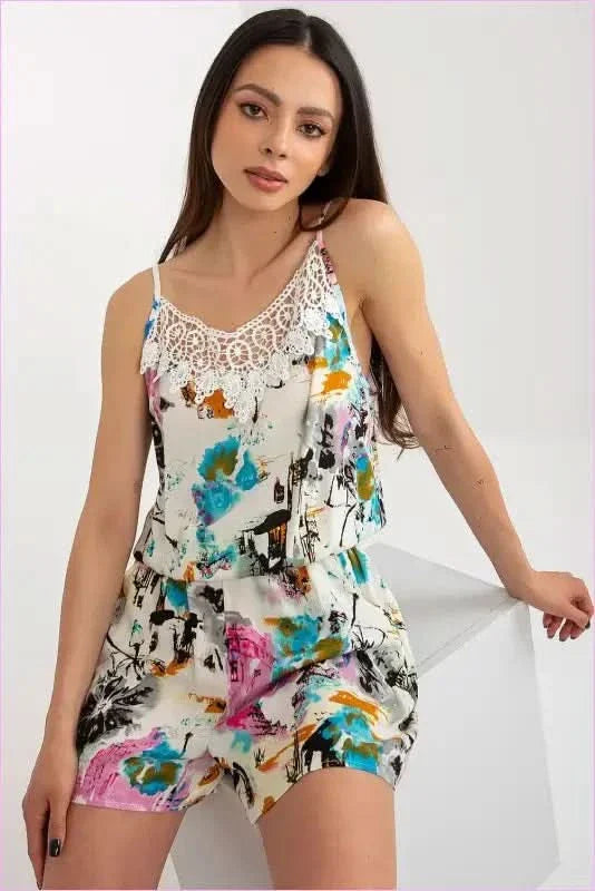 Lace Trim Jumpsuit Summer Style Unique Fashion