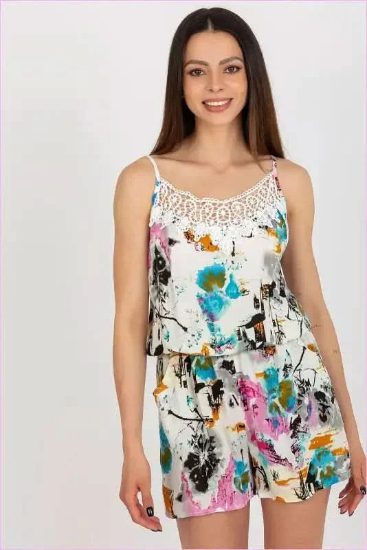 Lace Trim Jumpsuit Summer Style Unique Fashion