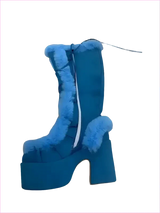 Ladies Faux Fur Round Toe Platform Boots for Winter