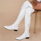 Ladies Low Heel Candy Colours Over-the-knee Boots for Comfort and Style