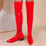 Ladies Low Heel Candy Colours Over-the-knee Boots for Comfort and Style