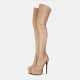 Ladies Platform Stiletto Heel Unisex Thigh-high Boots