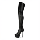 Ladies Platform Stiletto Heel Unisex Thigh-high Boots