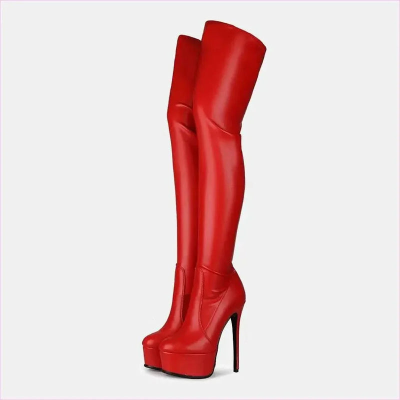 Ladies Platform Stiletto Heel Unisex Thigh-high Boots