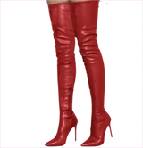 Ladies Pointed Toe High Stiletto Heel Thigh High Boots