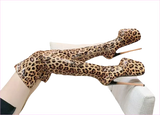 Leopard Print Patent Thigh Length Unisex Boots for Bold Styles