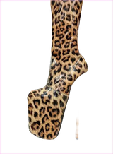 Leopard Print Patent Thigh Length Unisex Boots for Bold Styles
