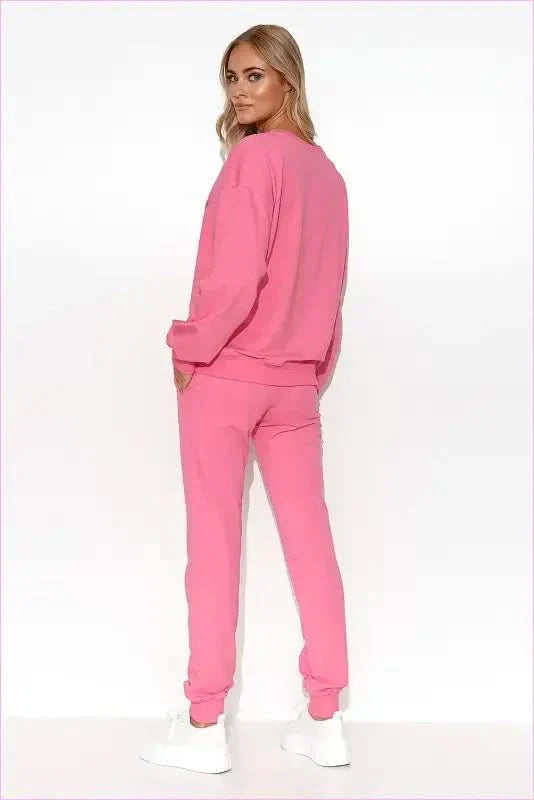 Lightweight Womens Sweatshirt with Ribbed Cuffs Fashion Set