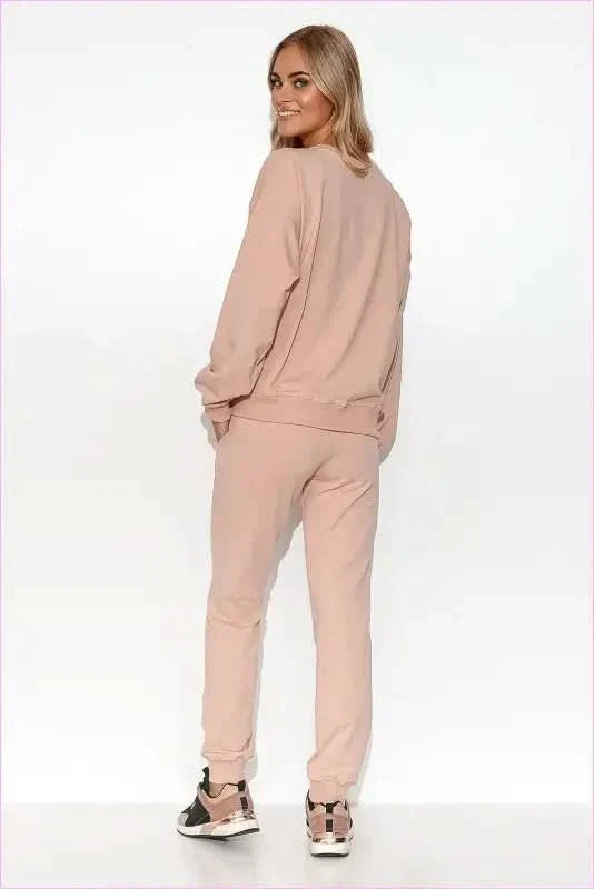 Lightweight Womens Sweatshirt with Ribbed Cuffs Fashion Set