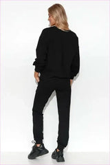 Lightweight Womens Sweatshirt with Ribbed Cuffs Fashion Set