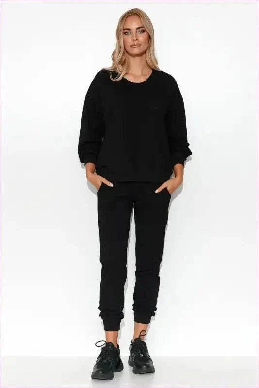 Lightweight Womens Sweatshirt with Ribbed Cuffs Fashion Set