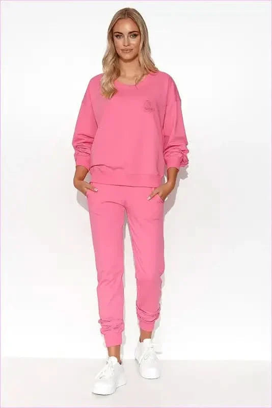 Lightweight Womens Sweatshirt with Ribbed Cuffs Fashion Set