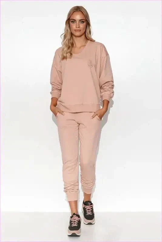 Lightweight Womens Sweatshirt with Ribbed Cuffs Fashion Set