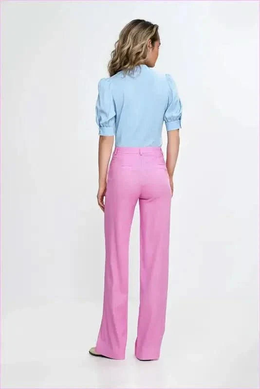 Linen Blend Silhouette Trousers Fashion Style