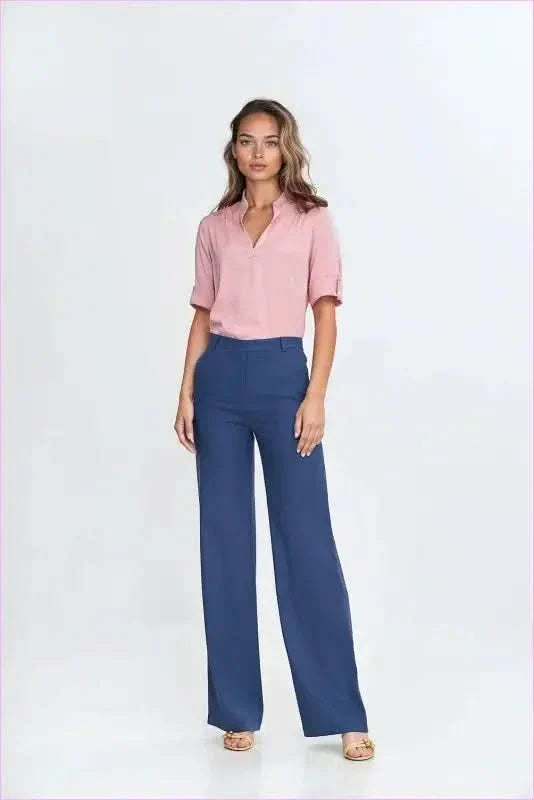 Linen Blend Silhouette Trousers Fashion Style