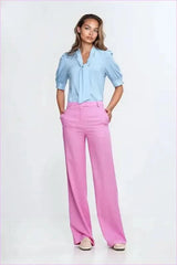 Linen Blend Silhouette Trousers Fashion Style