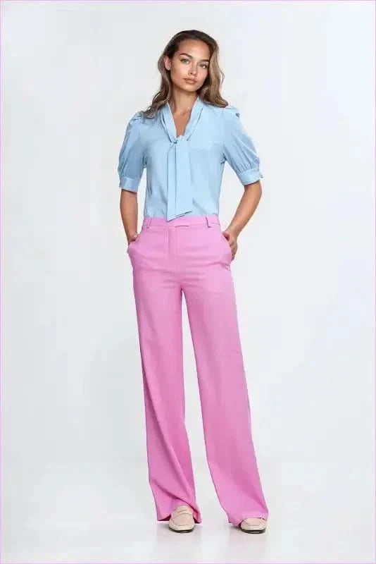 Linen Blend Silhouette Trousers Fashion Style