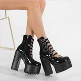 Love Heart Waterproof Platform Boots with Chunky Heel for Bold Style